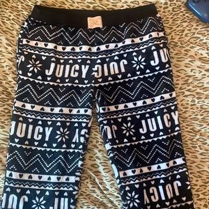 Juicy Couture black and white fleece pajamas